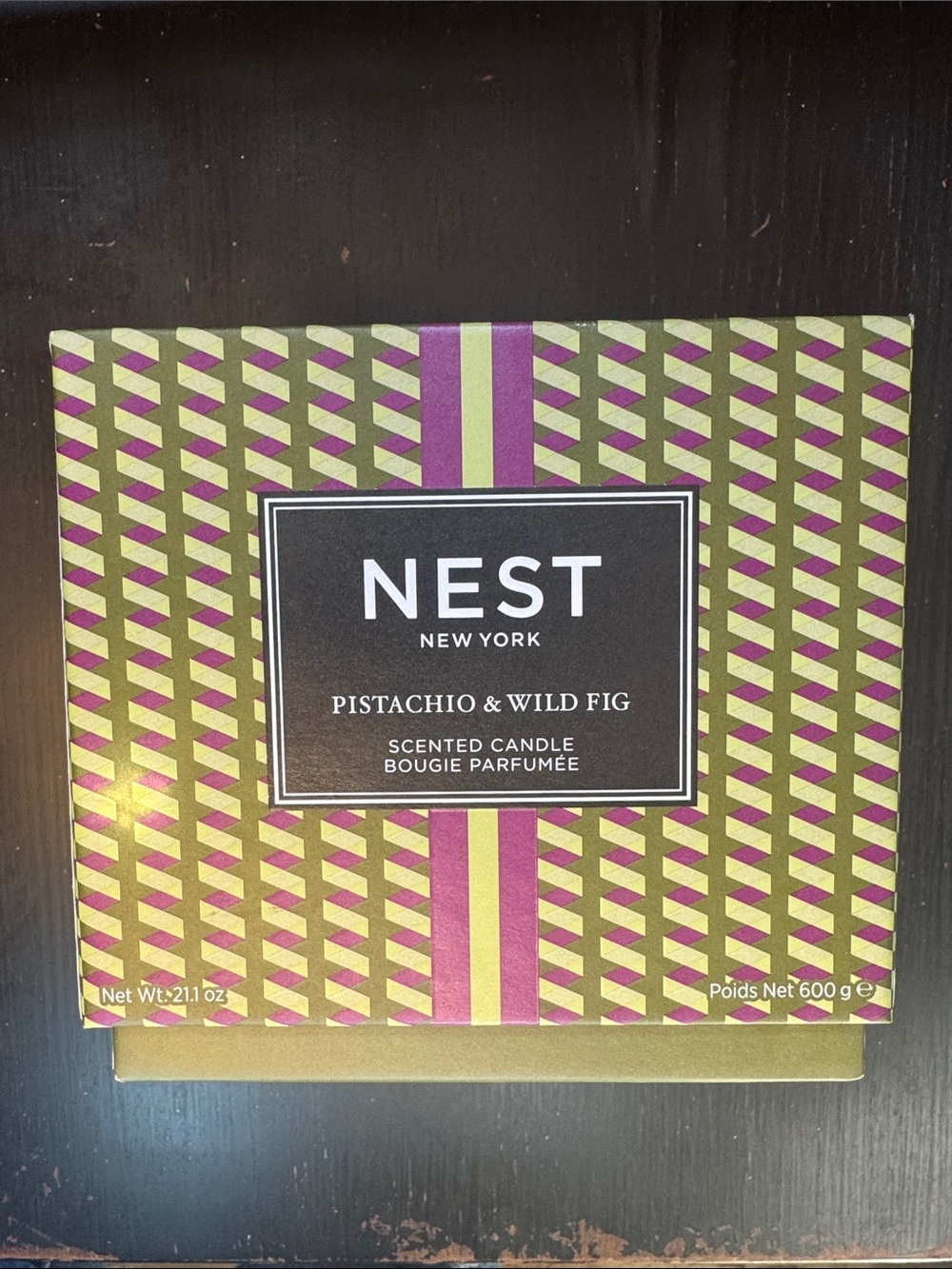 NEST Fragrances Pistachio & Wild Fig Candle - Green & Purple